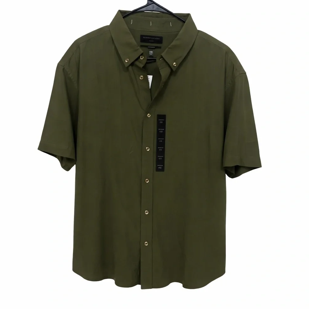 NWT Banana Republic button down mens short sleeved collared shirt size xxl